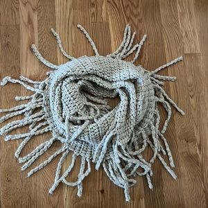 Beige Fringe Infinity Scarf One Size Fits All